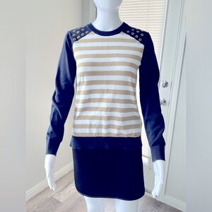 MICHAEL KORS Women's sweater Size - S long sleeve striped blue. beige. white.
